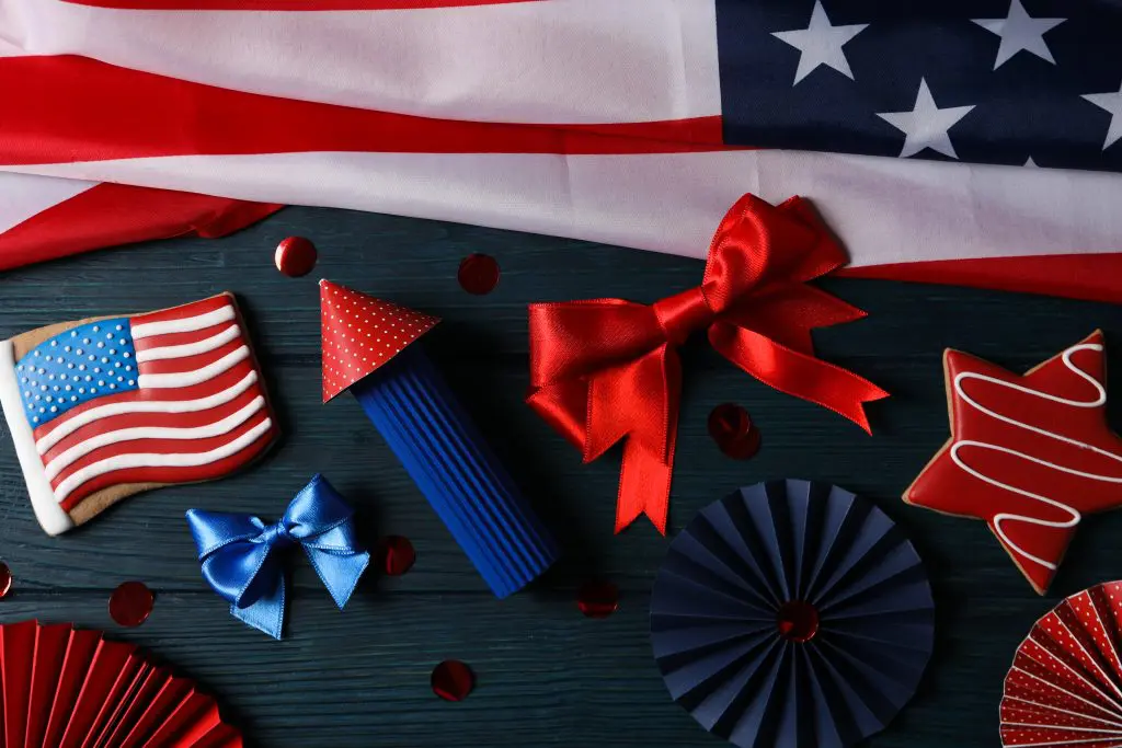 a composition for a sober 4th of July, top view