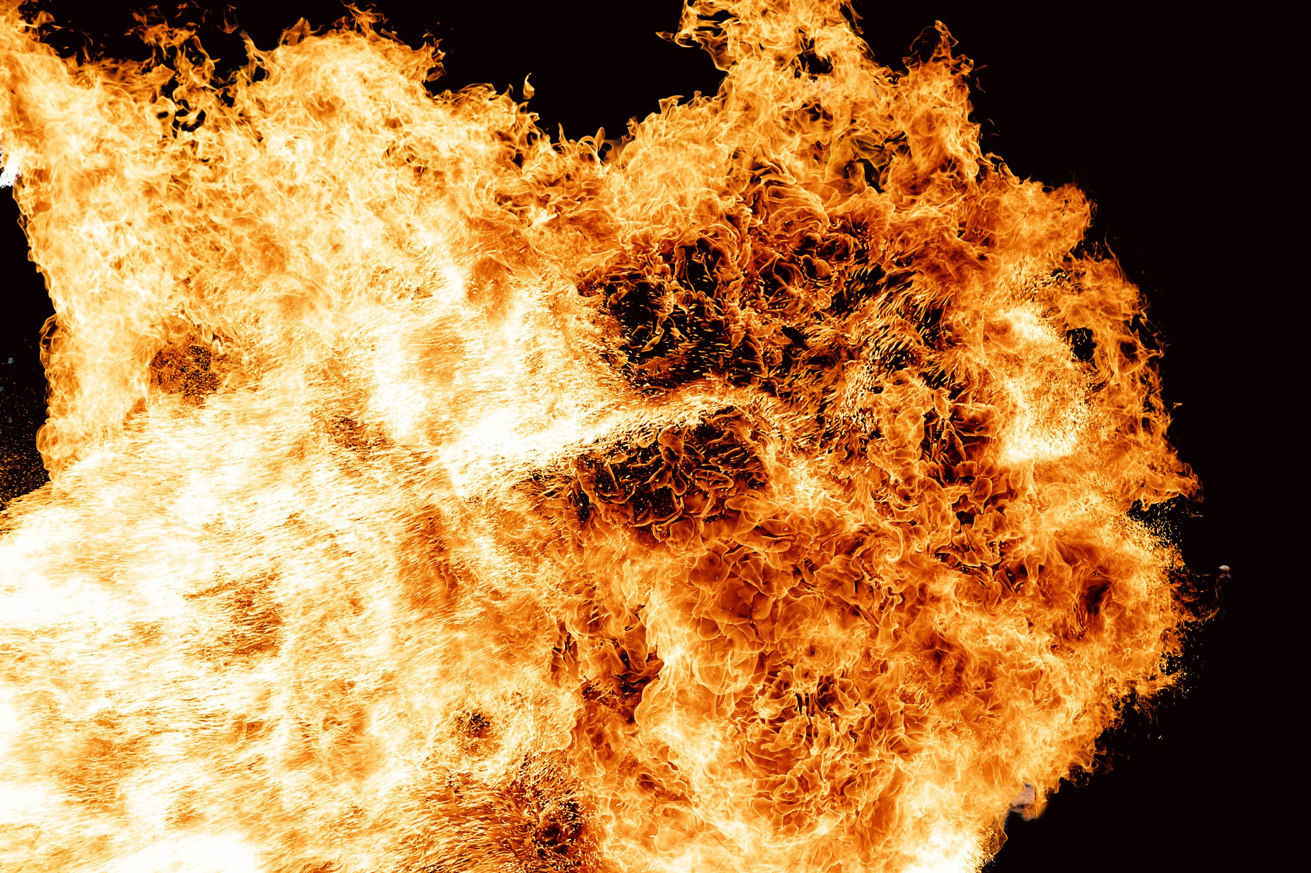 flames from an explosion due to shaking and baking