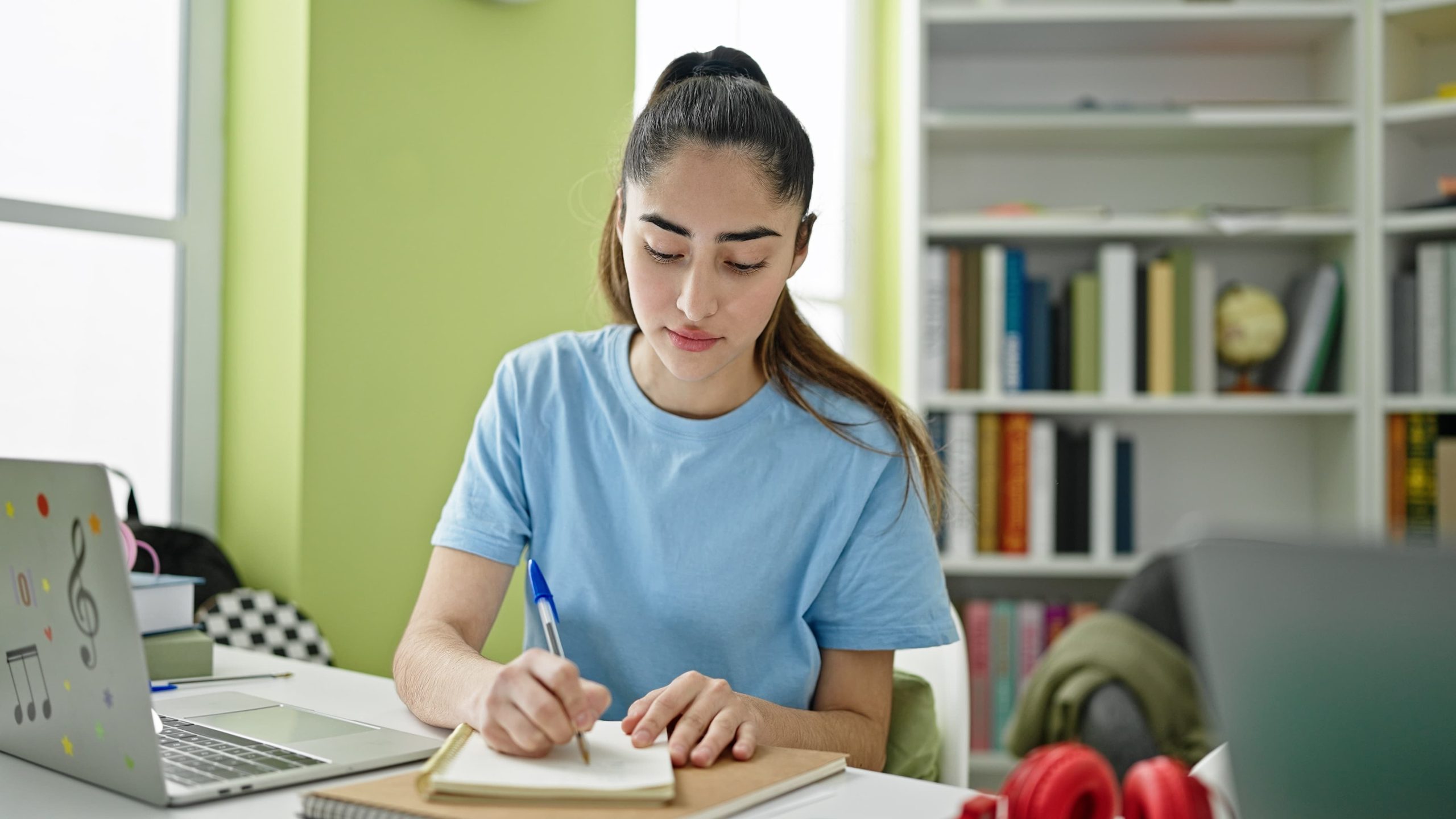 student study setup for sobriety and focus