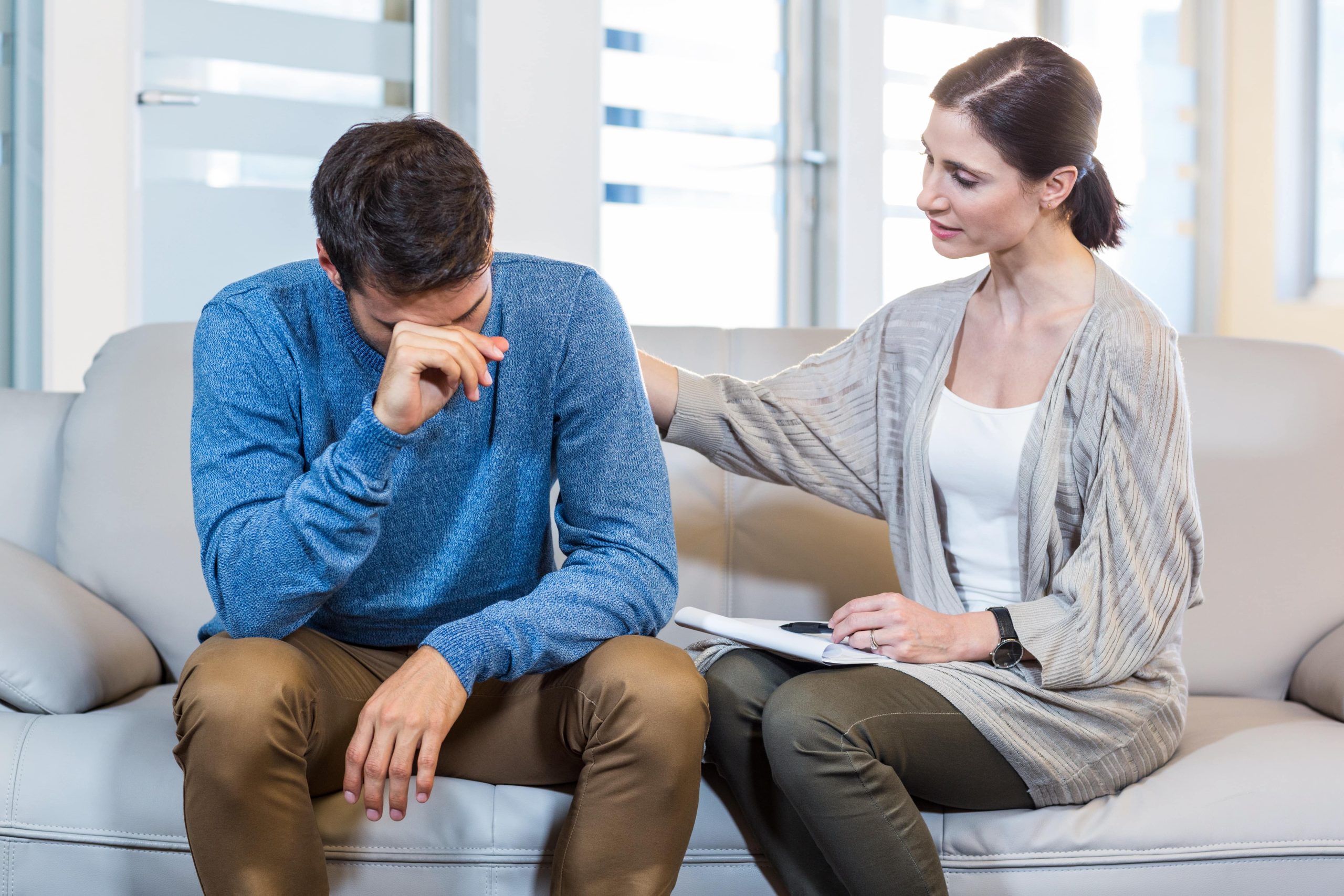 Therapist explaining panic disorder symptoms and treatment options