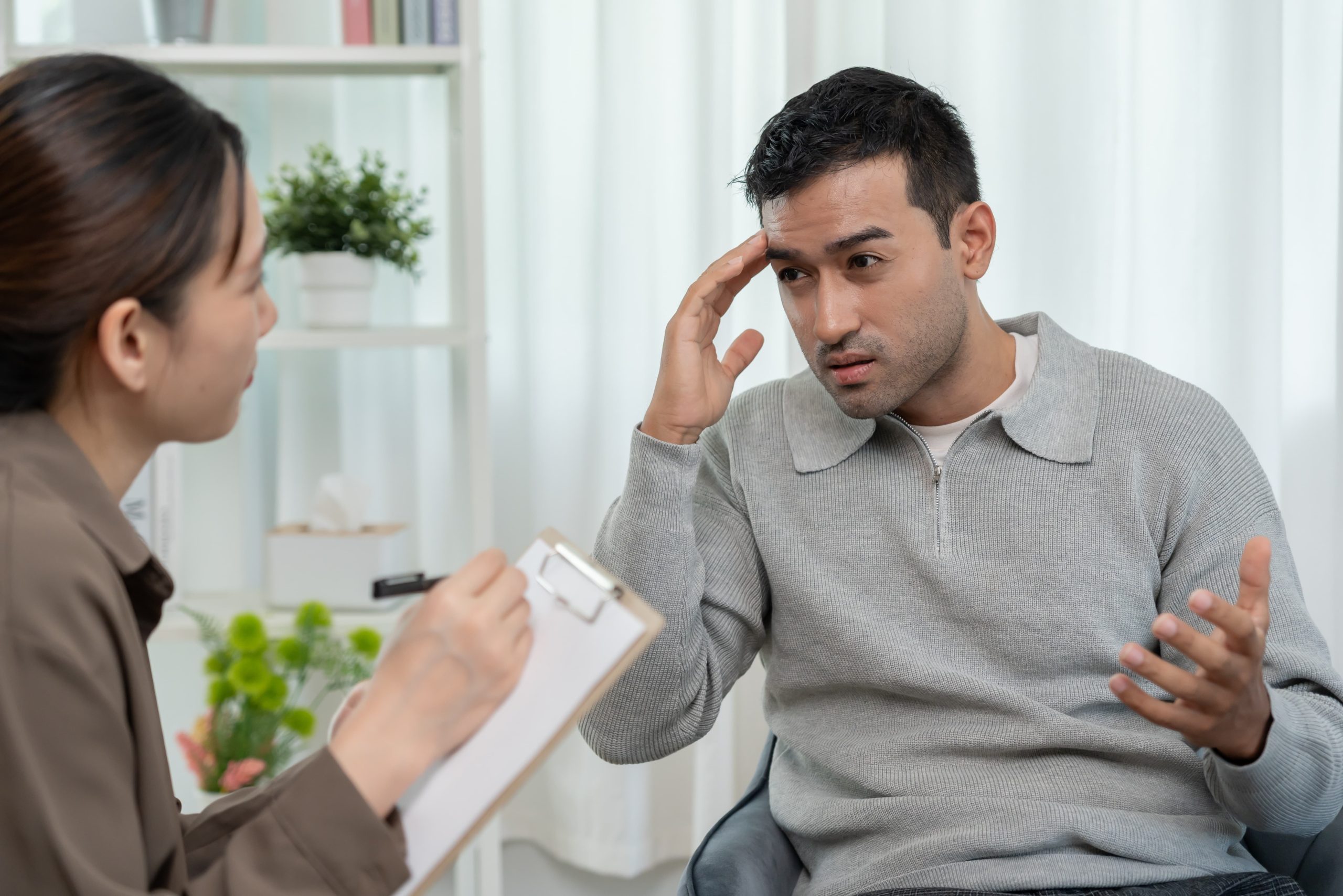 Therapist supporting patient during mental health treatment in Los Angeles